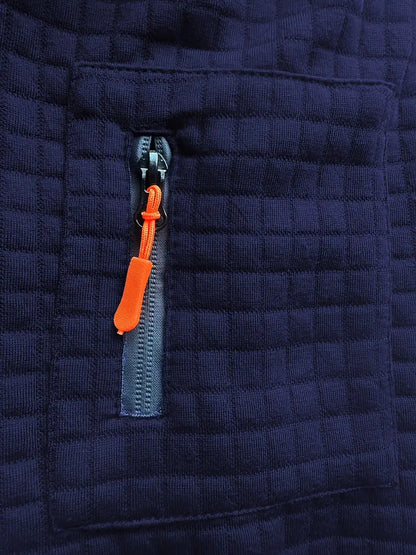 Zyvoren | Textured Long Sleeve Polo Shirt