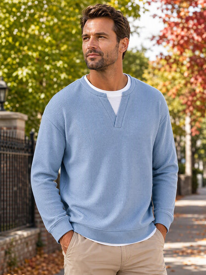 Theron | Textured Notch Neck Sweater