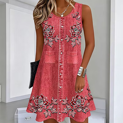 Blythea | Sleeveless Pocket Swing Dress