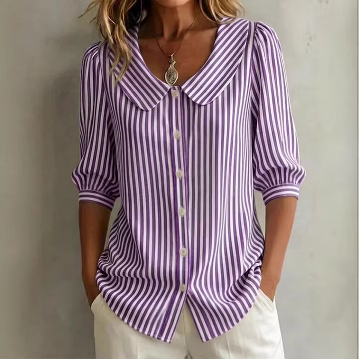 Rosalie | Striped Peter Pan Collar Blouse