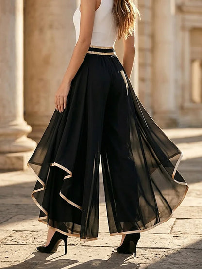 Elyssia | Chiffon Flare Trouser Pants