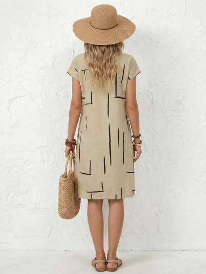 Solenya | Printed Casual Midi Dress