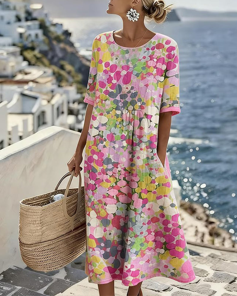 Orlena | Floral Print Relaxed Midi Dress