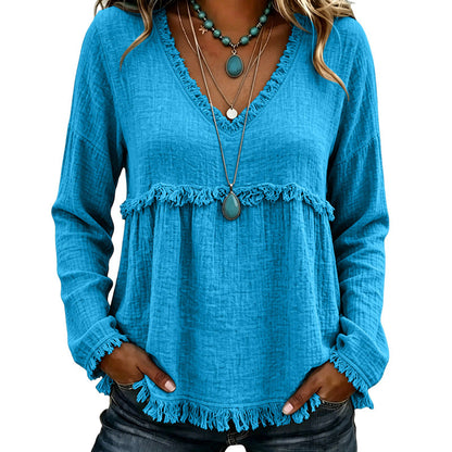 Catriona | Relaxed Tassel Trim Blouse
