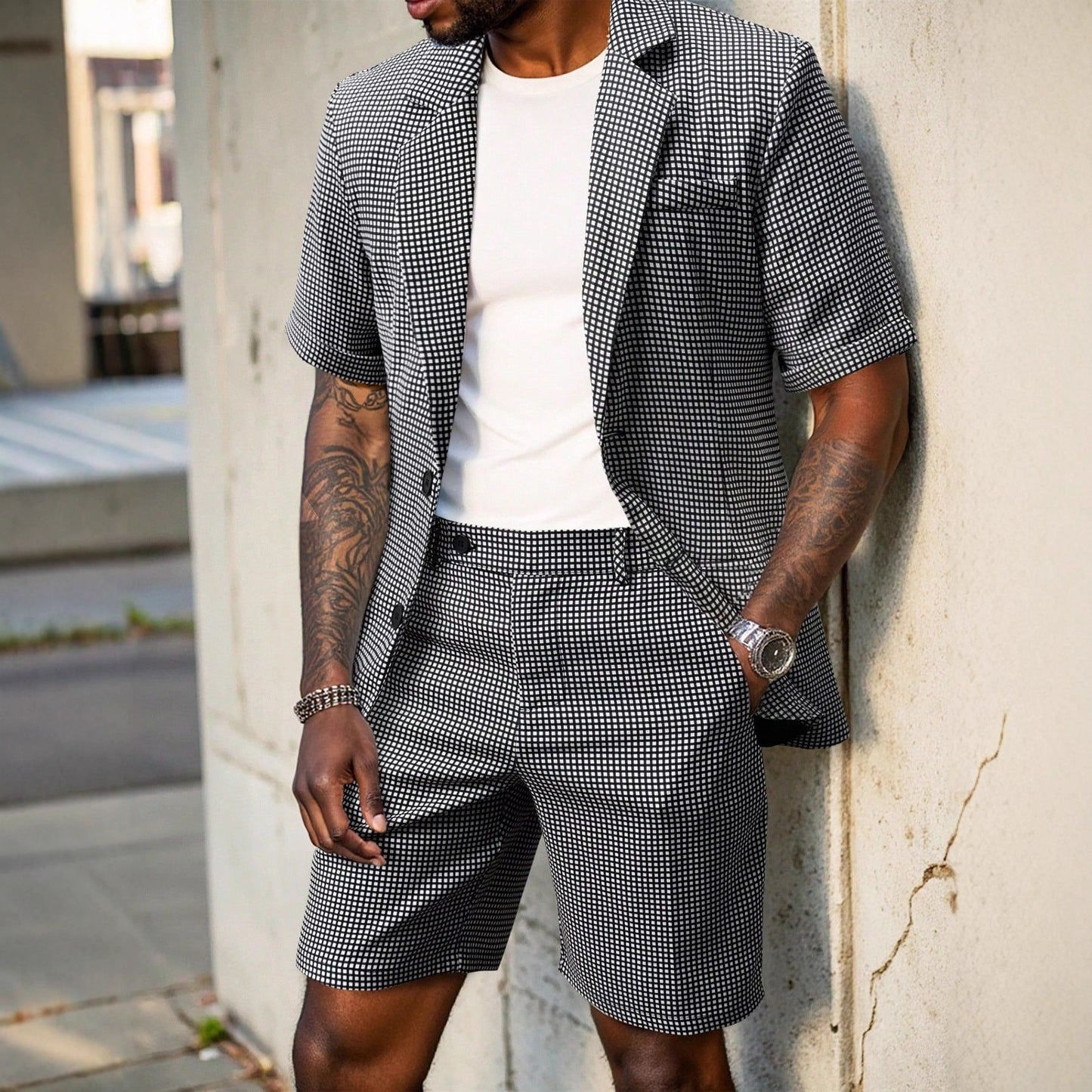 Brennon | Modern Checked Summer Suit Set