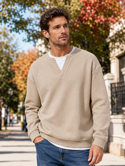 Theron | Textured Notch Neck Sweater