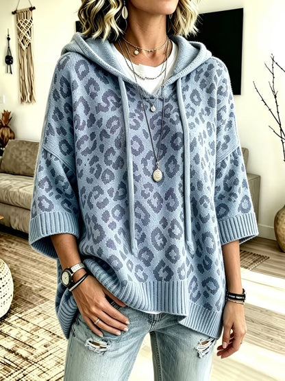 Loxley | Leopard Hooded Knit Sweater