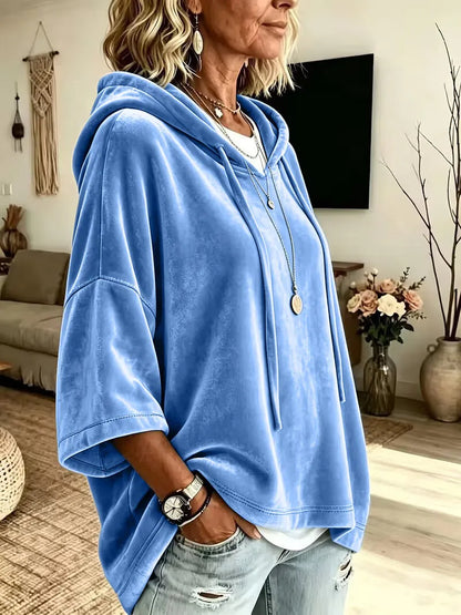 Halynne | Relaxed Velvet Knit Hoodie