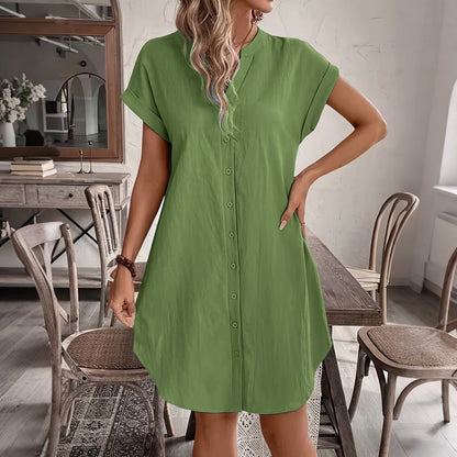 Ainslea | Textured Mini Shirt Dress