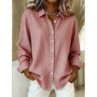 Maristelle | Classic Gingham Button Blouse