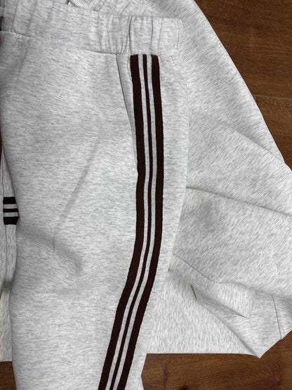 Vexara | Sporty Stripe Detail Quarter-Zip Top & Wide Leg Tracksuit Set