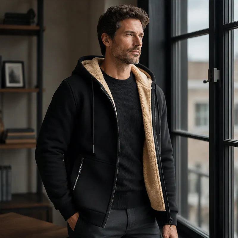 Emmett | Cozy Zip Front Hooded Jacket