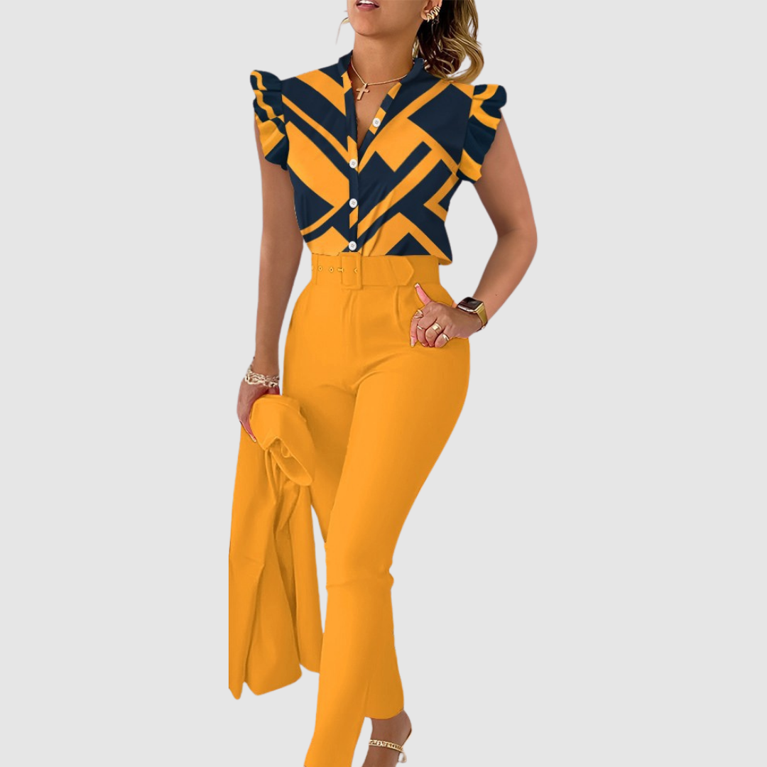 Vaelissea | Floral Ruffle Sleeve Jumpsuit