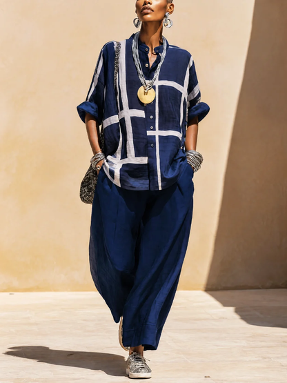 Eulalia | Relaxed Check Print Two Piece Set