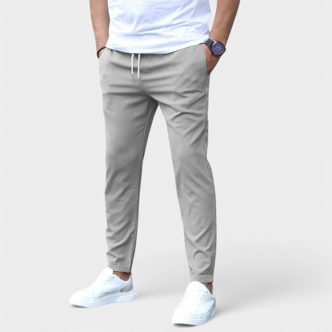 Caedryn | Slim Fit Drawstring Elasticated Waist Smart Casual Trousers