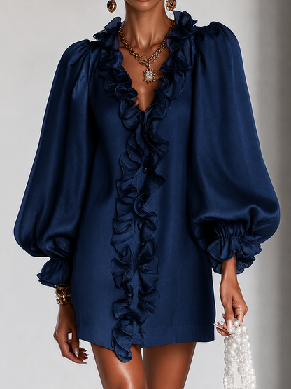 Fidelia | Statement Ruffle Trim Mini Dress