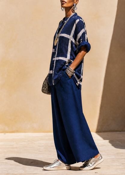 Eulalia | Relaxed Check Print Two Piece Set