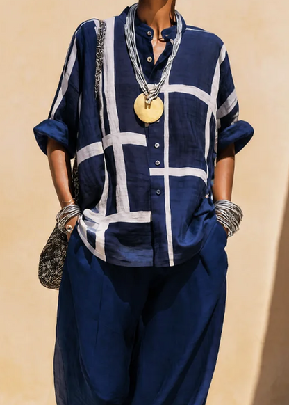 Eulalia | Relaxed Check Print Two Piece Set