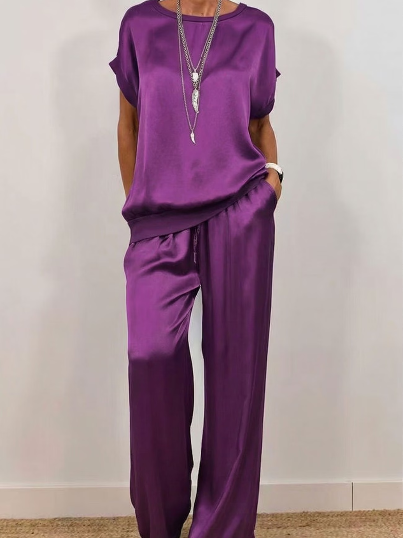 Lysandra | Satin Touch Lounge Two Piece Set