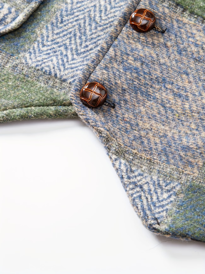 Garran | Patchwork Button Front Waistcoat