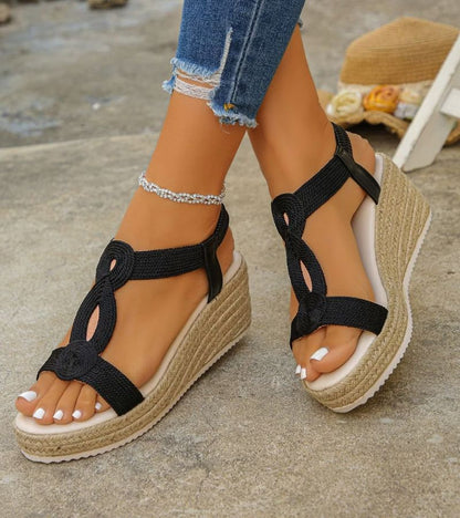 Sylverine | Knotted Open Toe Wedge Sandals