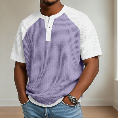 Brooks | Contrast Raglan Henley Shirt