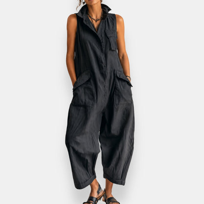 Quintara | Sleeveless Utility Pocket Jumpsuit