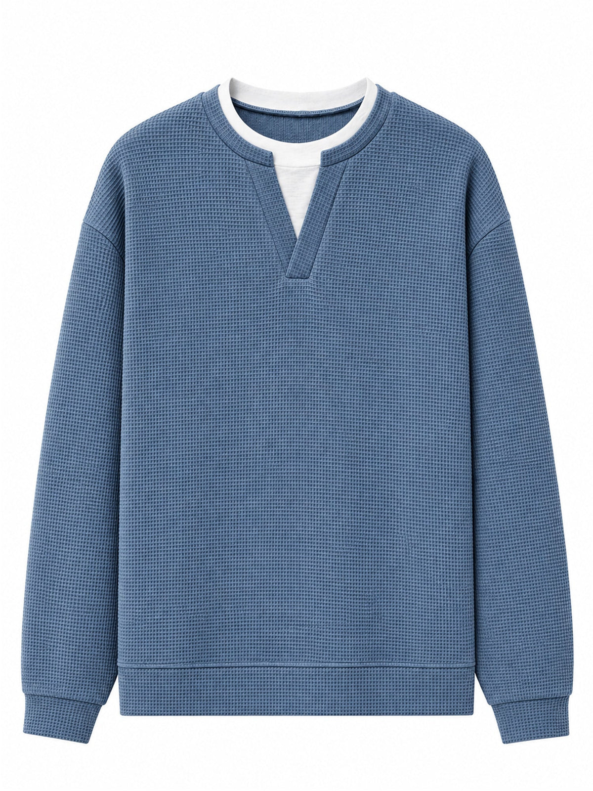 Gavran | Textured Notch Neck Casual Sweatshirt