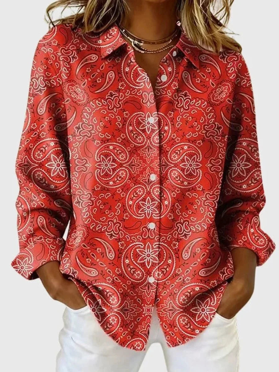 Greta | Colourful Paisley Collared Blouse