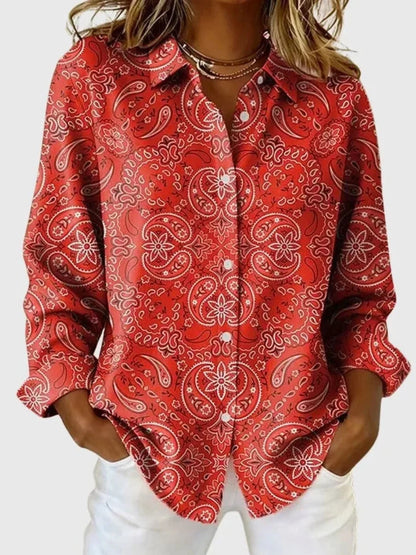 Greta | Colourful Paisley Collared Blouse