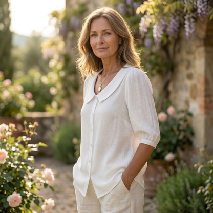 Marivelle | Relaxed Button Front Collar Blouse