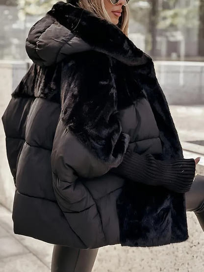 Adelpha | Plush Panel Hooded Puffer Jacket