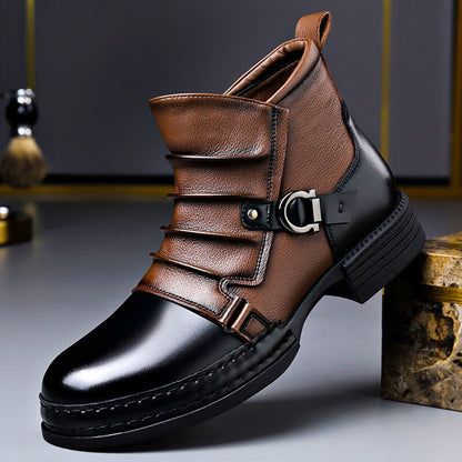 Blaxton | Leather Buckle Ankle Boots