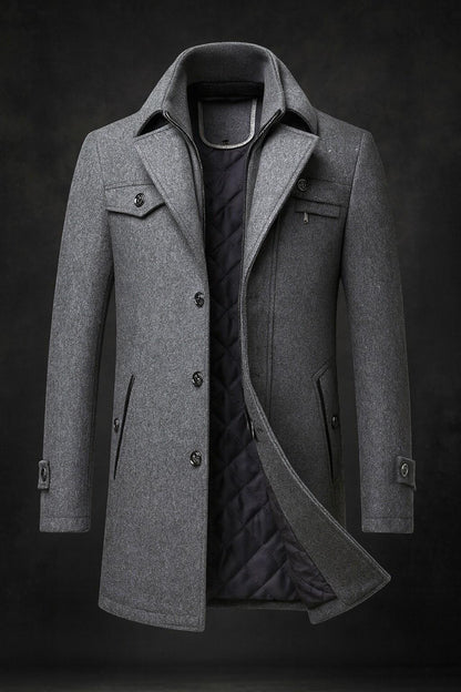 Tavish | Classic Stand Collar Wool Coat