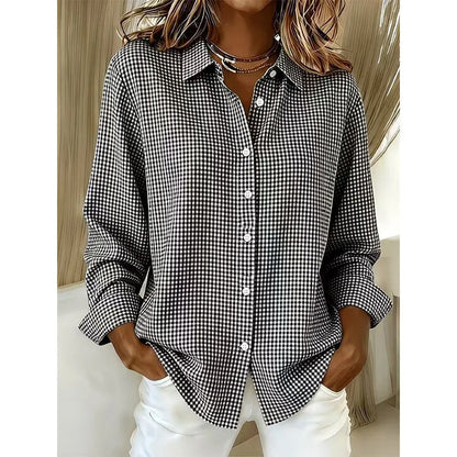 Maristelle | Classic Gingham Button Blouse