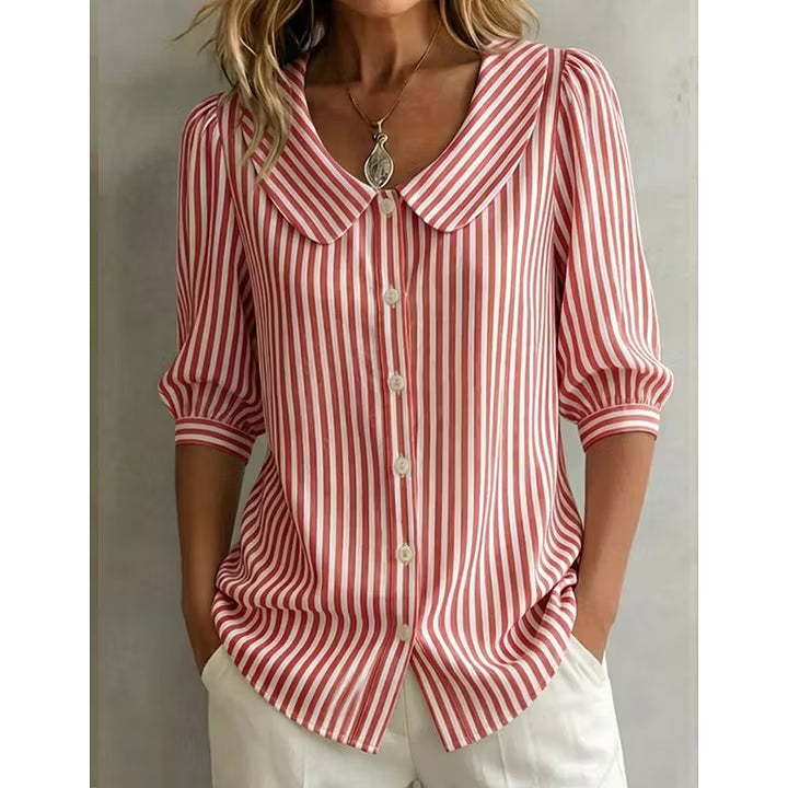Rosalie | Striped Peter Pan Collar Blouse