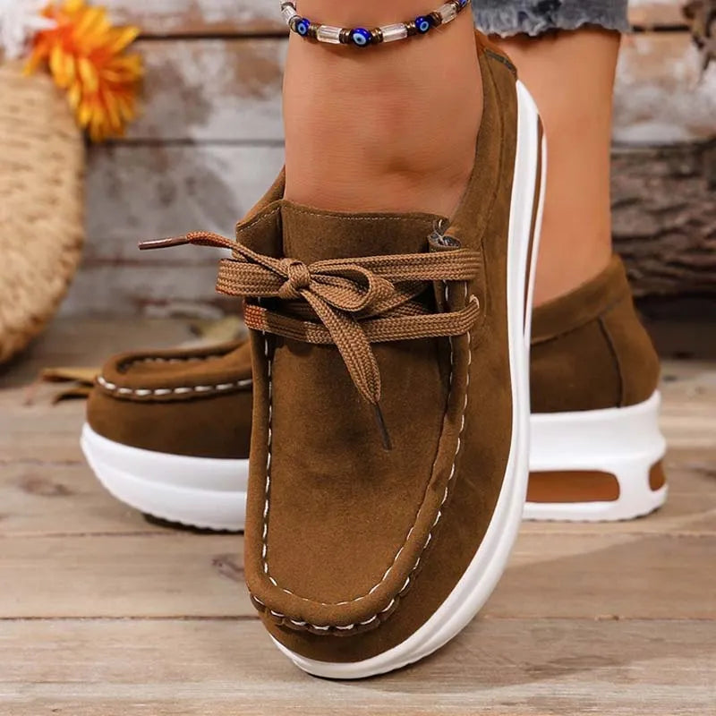 Uma | Cushioned Platform Lace Up Shoes