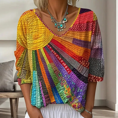 Avenora | Artistic Patchwork Blouse