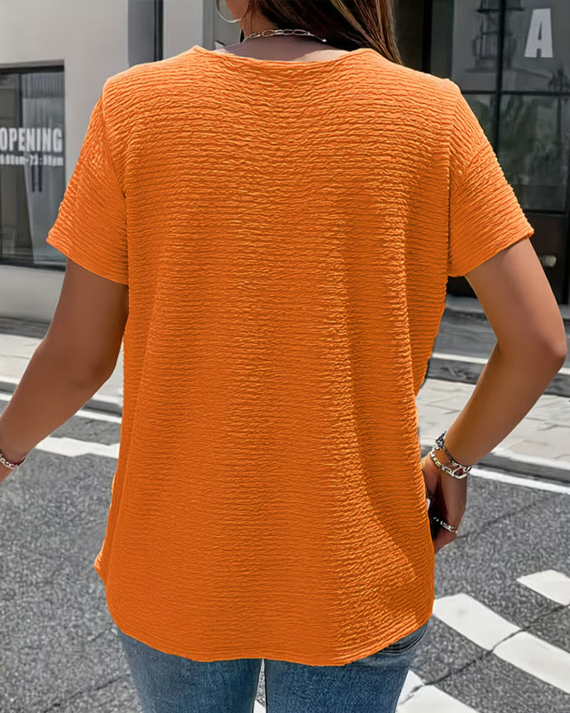 Mirelynn | Textured Button Detail Blouse