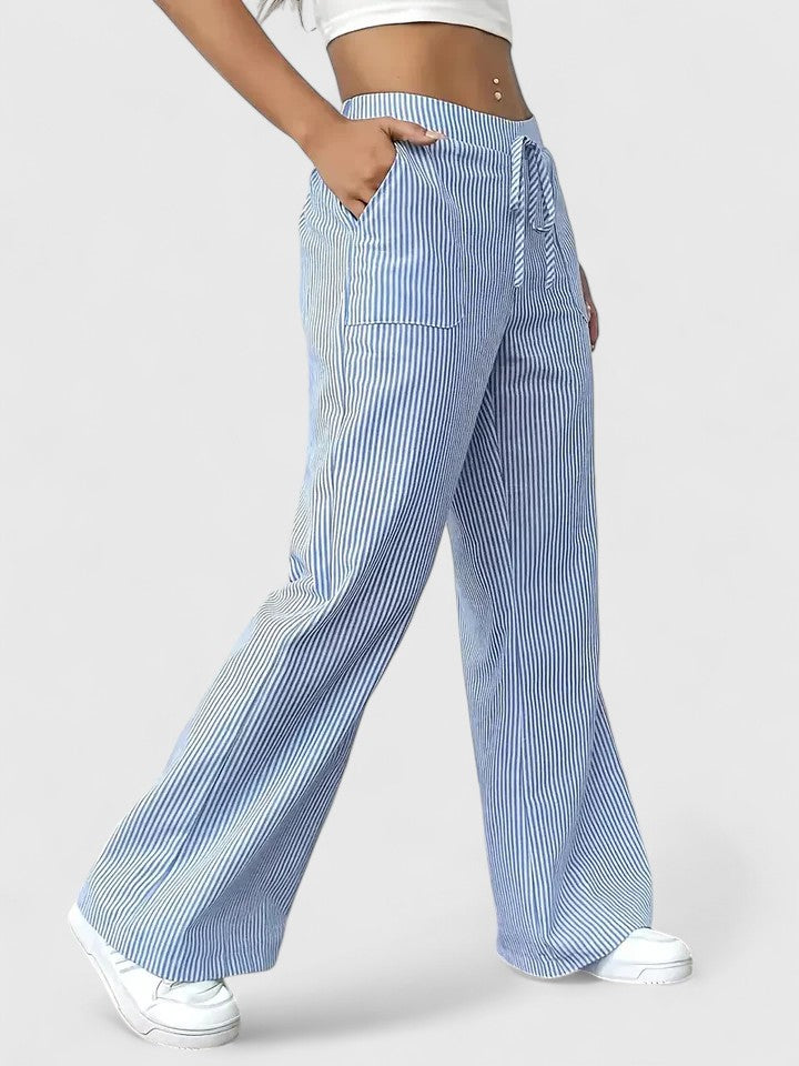 Ainsleigh | Striped Wide Leg Lounge Trousers