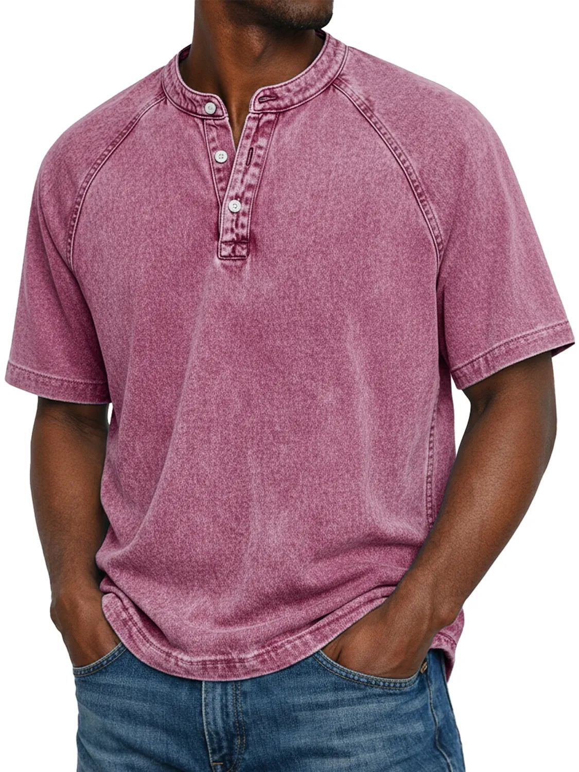 Declan | Vintage Wash Henley T Shirt