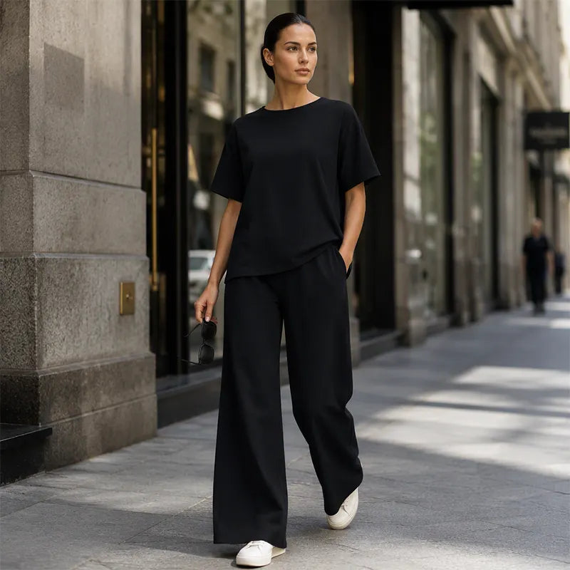 Taverine | Relaxed Wide Leg Two Piece Set
