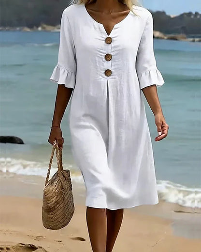 Karessa | Ruffle Sleeve Casual Dress