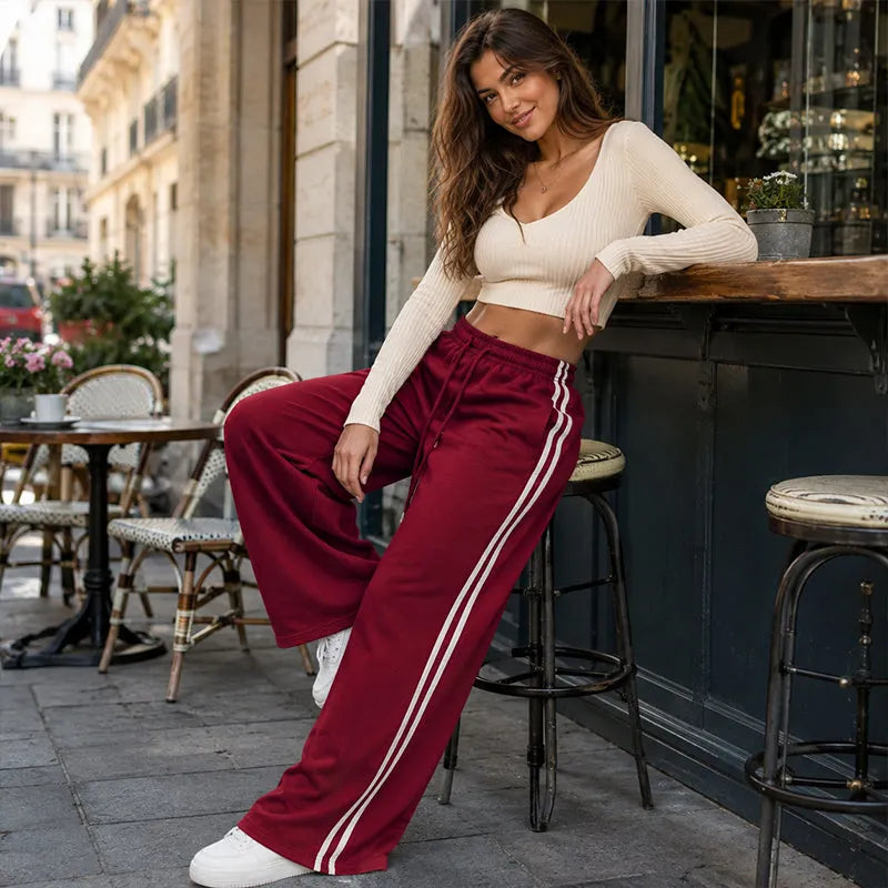 Varelline | Side Stripe Drawstring Pants