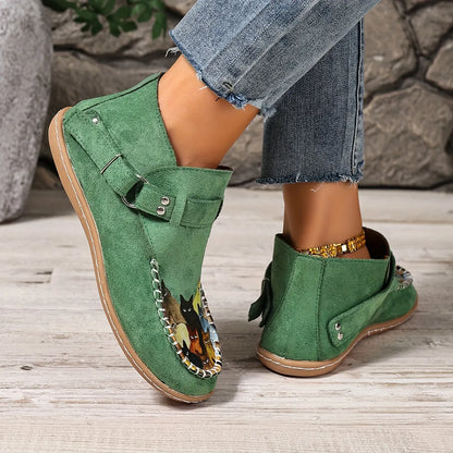 Flannery | Whimsical Cat Detail Casual Loafers