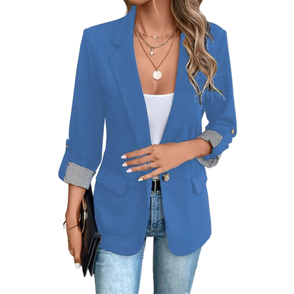 Kallista | Elegant Striped Cuff Blazer