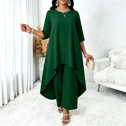 Ysella | Relaxed Asymmetric Wide Leg Pants Set