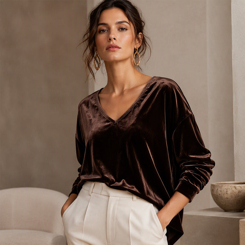 Novella | Soft Velvet Long Sleeve Tunic