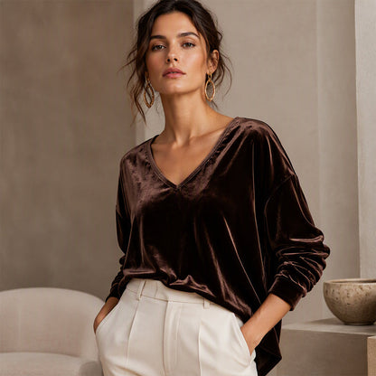 Novella | Soft Velvet Long Sleeve Tunic