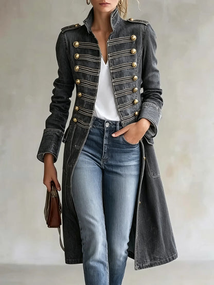 Sabella | Military Button Tailored Denim Coat